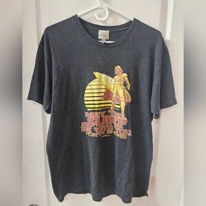 Vintage Black Graphic Tee with Gold Accents